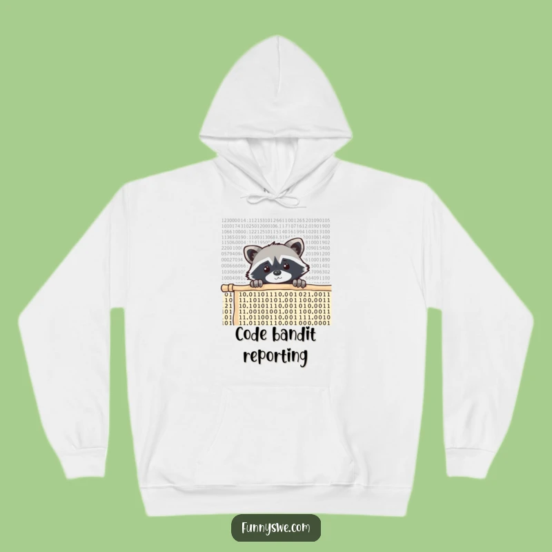 Funny Raccoon Coder Hoodie - Cozy Curiosity & Code