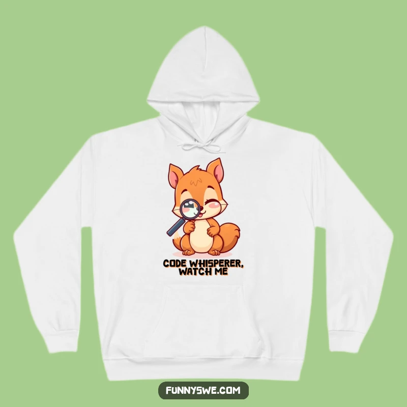 Cozy Funny Kawaii Squirrel Hoodie - Warm & Witty Web Dev Gear