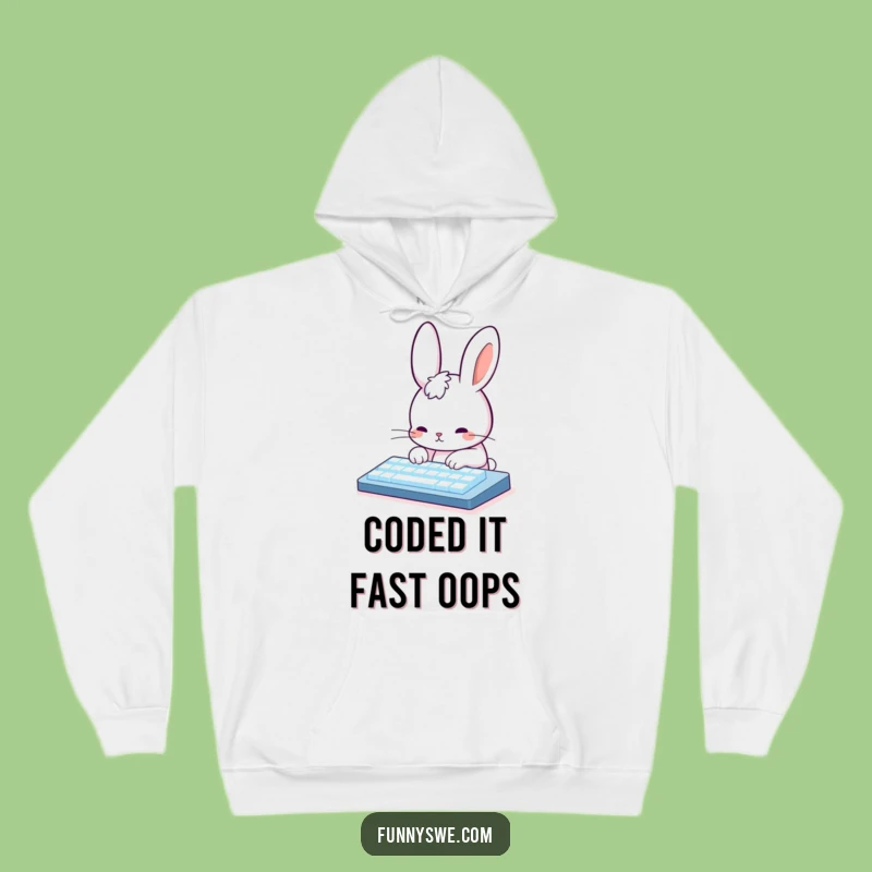 Funny Rabbit Programmer Hoodie: Cozy Up with This Cute Typing Rabbit Design