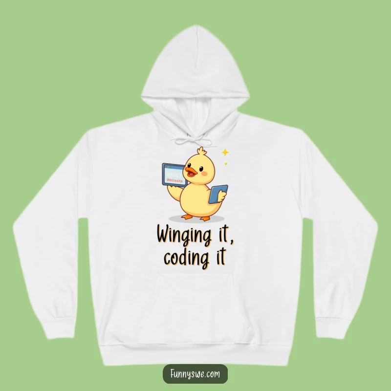 Cozy Funny Kawaii Duck Hoodie - Warm & Cheerful Web Creator Gear