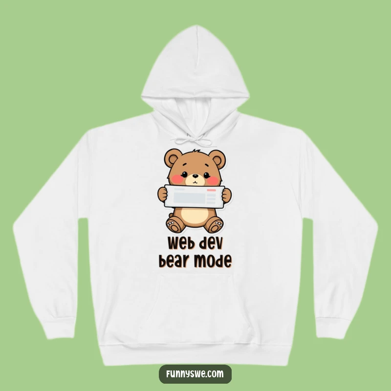 Funny Bear Web Designer Hoodie - Determined Coder Achievement Wear