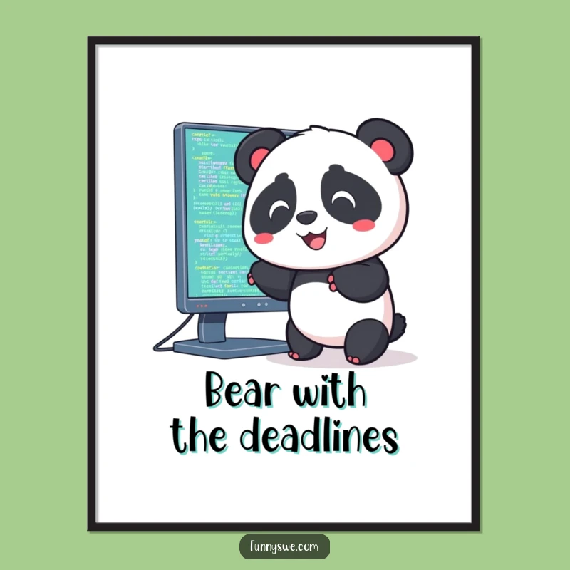 Free Printable Wall Art: Kawaii Panda Coding Fun Download!