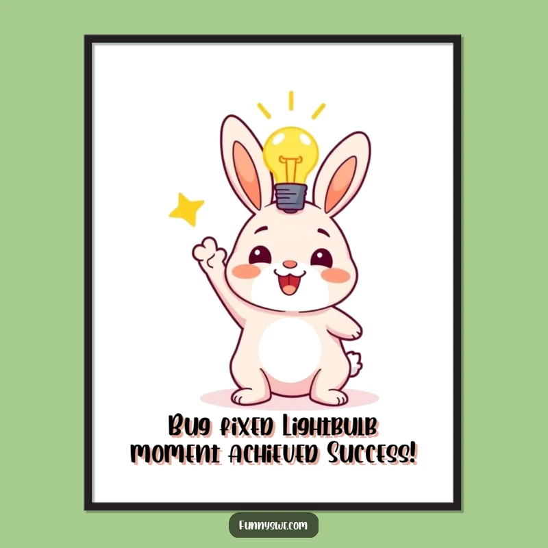 Free Printable Bunny Coder Wall Art - Funny Tech Success Decor Download!