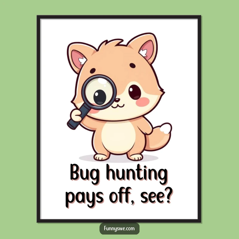 Free Printable Kawaii Coder Wall Art: Magnifying Glass Code Discovery, Downloadable Art