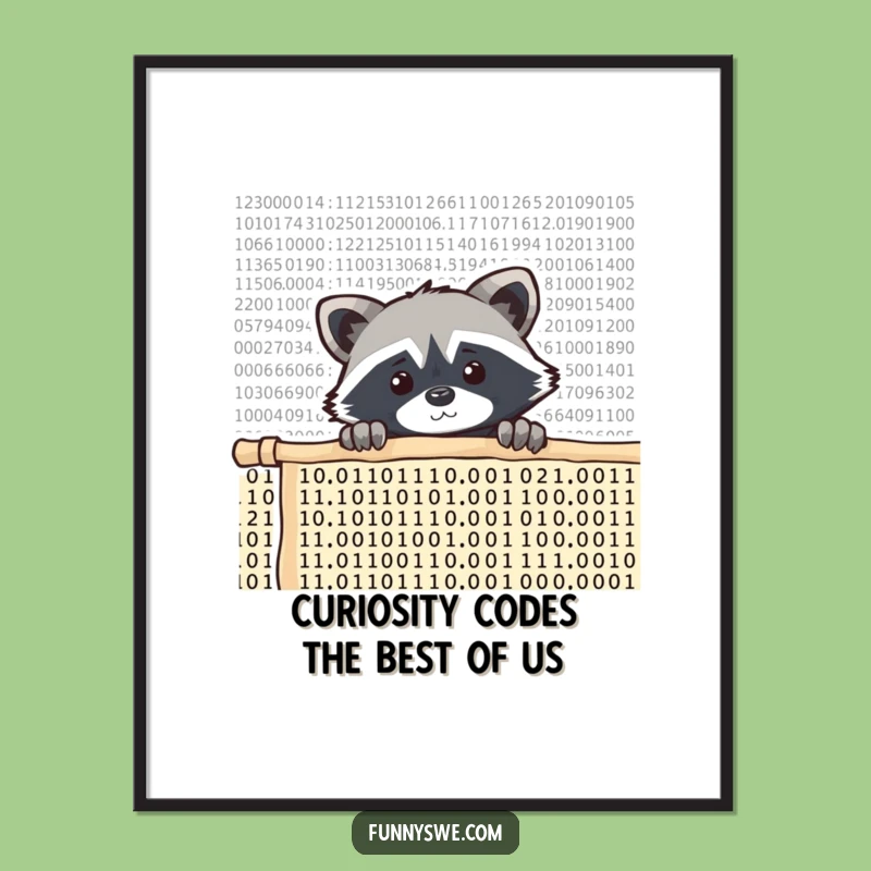 Free Printable Raccoon Wall Art: Humorous Downloadable Decor for Coders