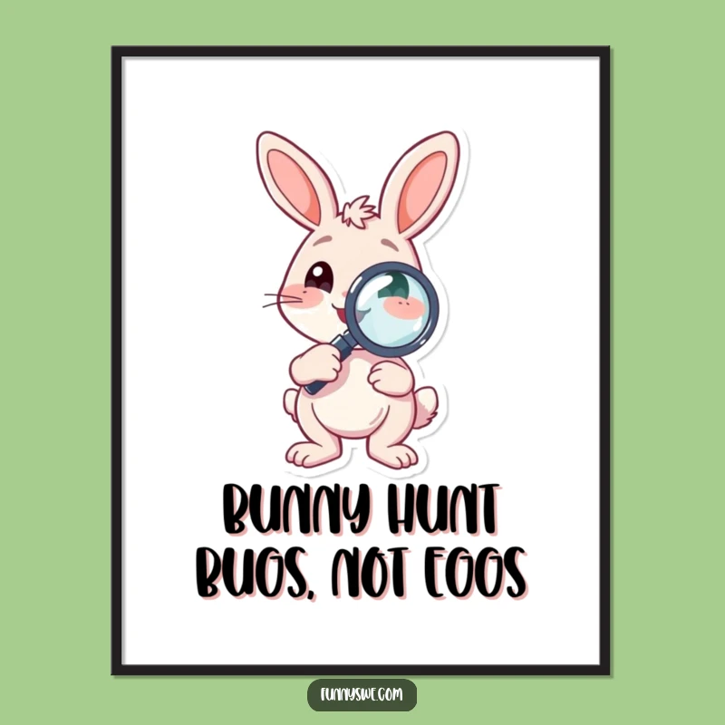 Free Printable Wall Art: Bunny Debugger Design - Funny Tech Decor!