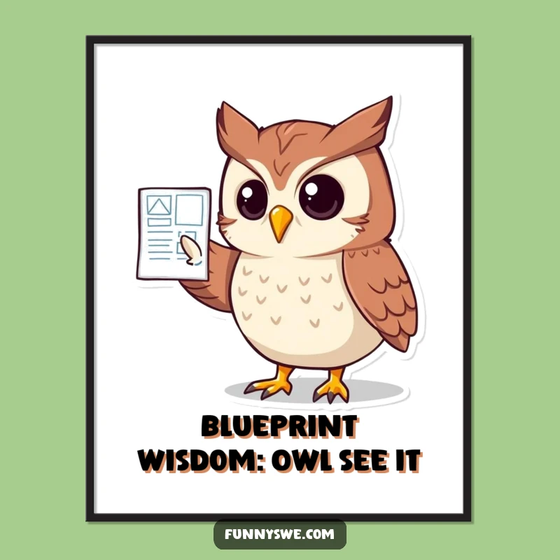 Funny Free Printable Owl Web Design Art Downloadable Decor DIY Gift