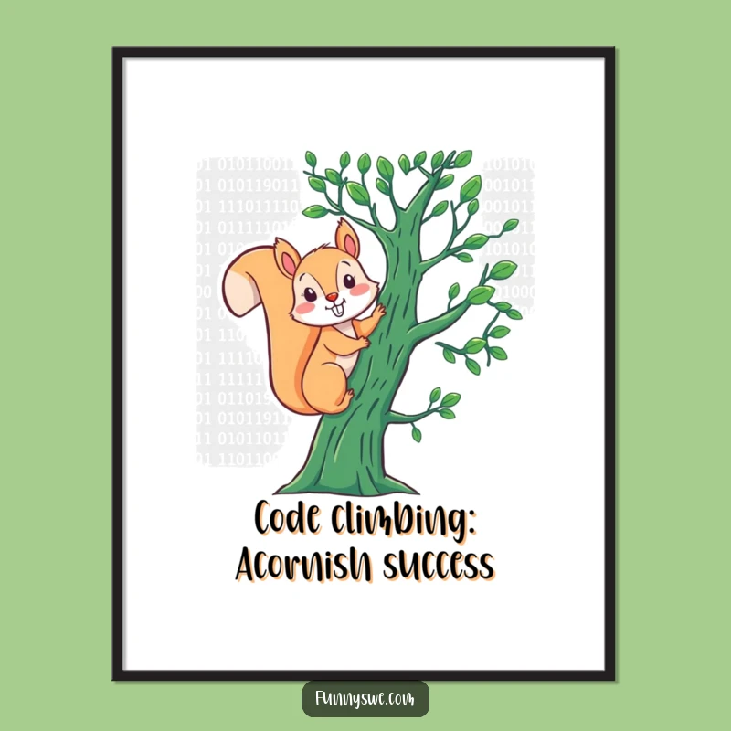 Funny Free Printable Squirrel Coding Art Downloadable Decor DIY Gift