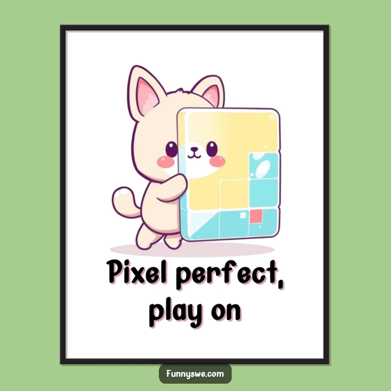 Free Printable Wall Art: Pixel Pushing Animal, Downloadable Retro Gamer Decor