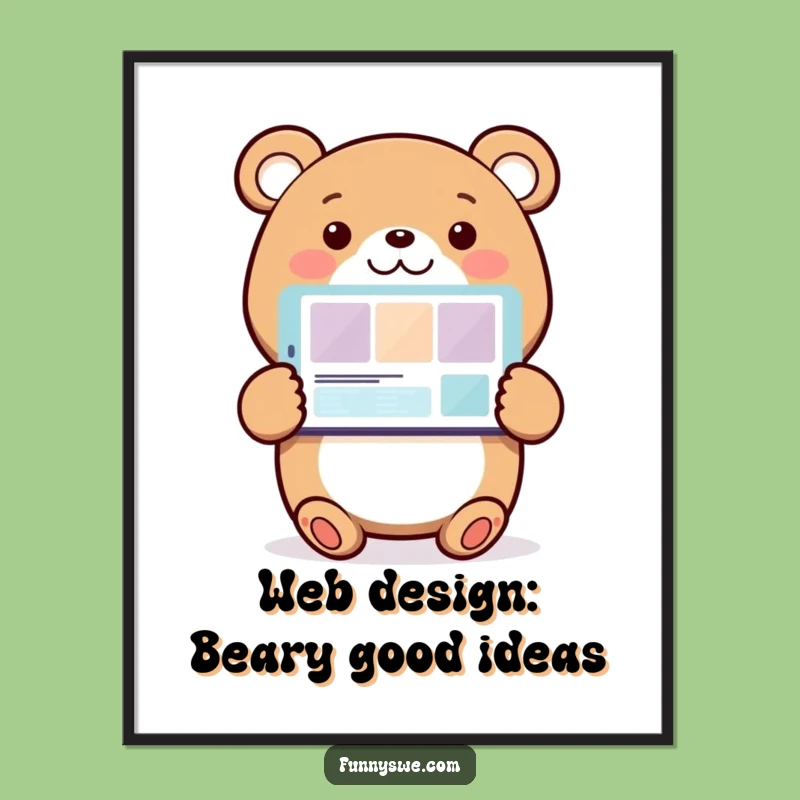 Funny Free Printable Bear Website Art Downloadable Decor DIY Gift