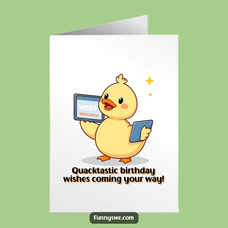 Free Printable Birthday Card Kawaii Duck Website Creation Chirp Downloadable Gift