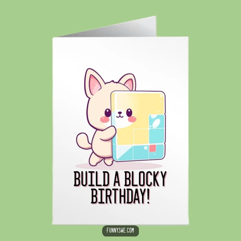 Free Printable Birthday Card: Pixel Fun Animal, Downloadable Gamer Gift