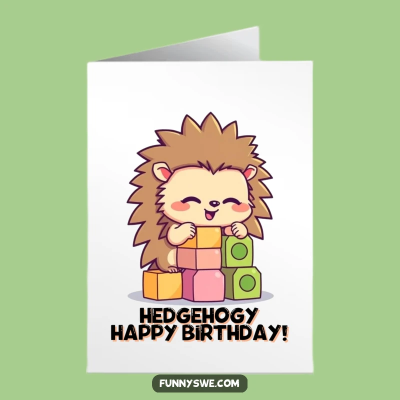 Free Printable Funny Birthday Card: Coding Hedgehog, Hilarious Downloadable Gift