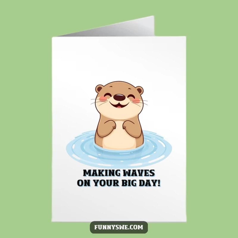 Free Printable Funny Otter Birthday Card: Splashy Downloadable Gift for Fun!