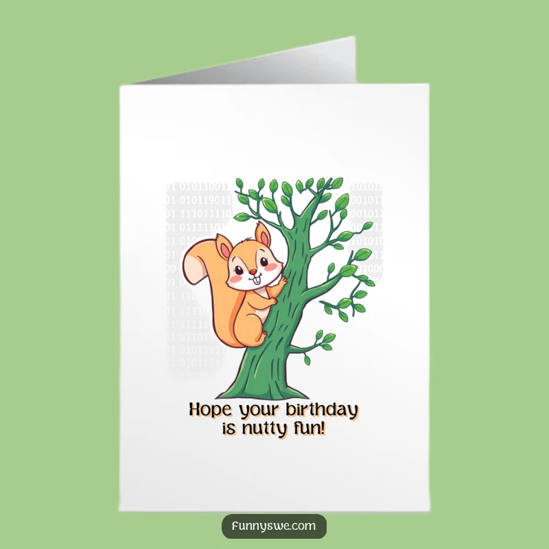 Free Printable Squirrel Coding Birthday Card Funny Downloadable Gift