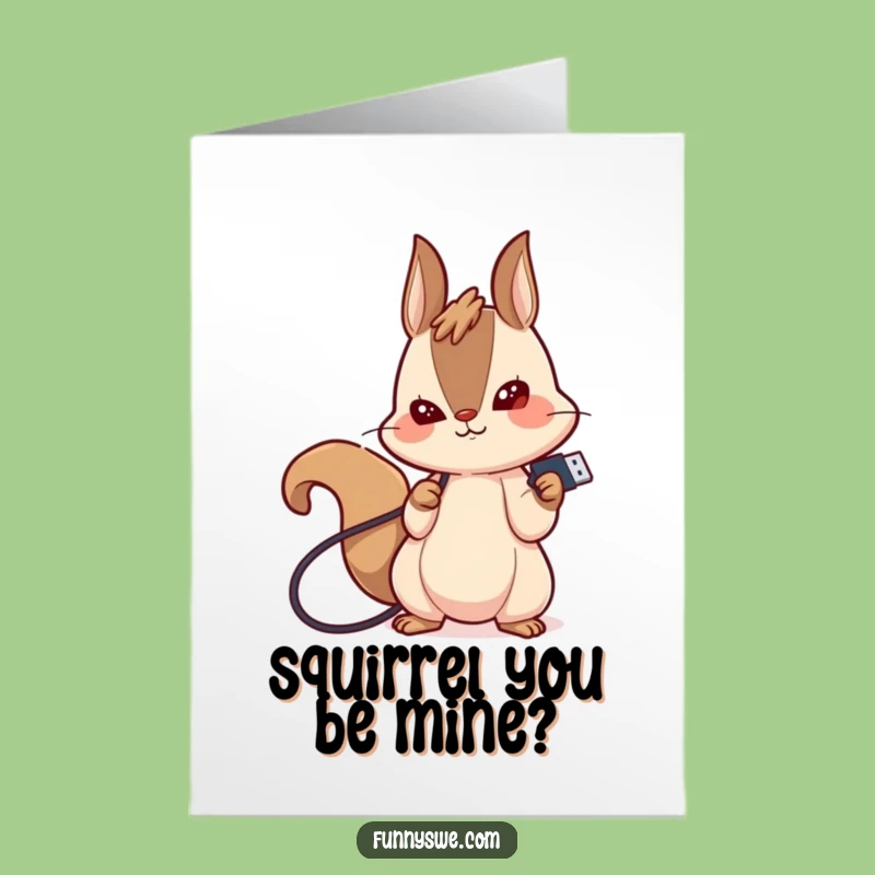 Funny Free Printable Bday Card: Squirrel Saves Data - Downloadable Gift!
