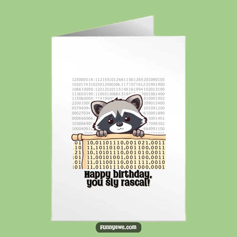Free Printable Raccoon Birthday Card: Funny Downloadable for Curious Coders