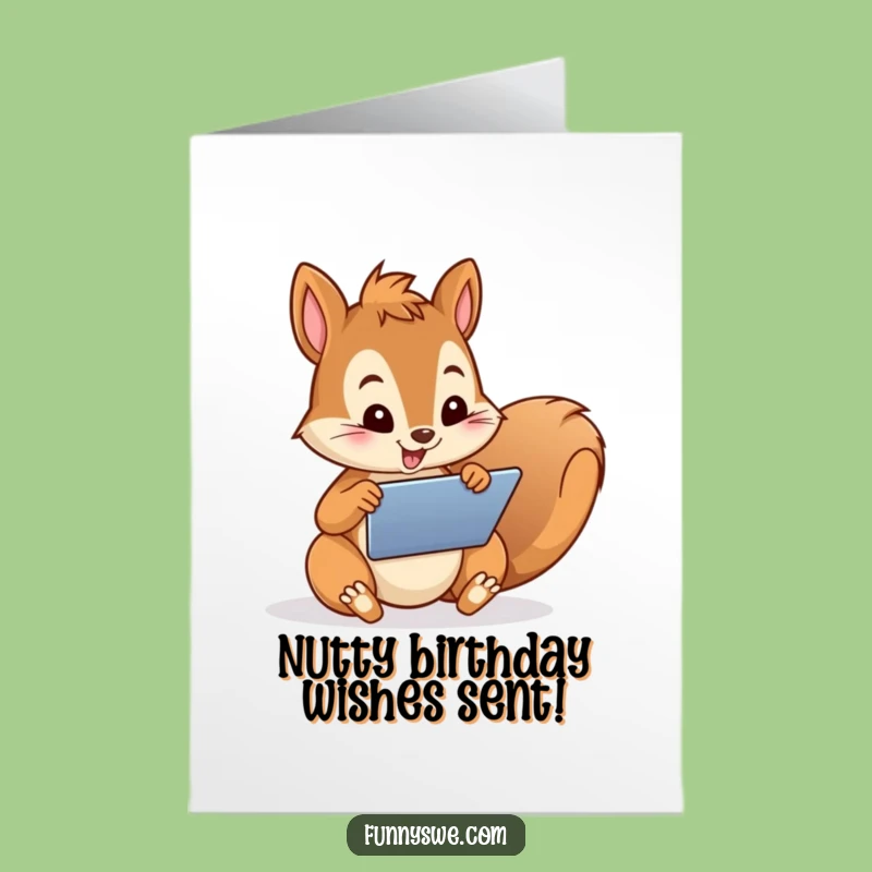 Free Printable Birthday Card: Squirrel Web Designer - Funny Techie Greeting!