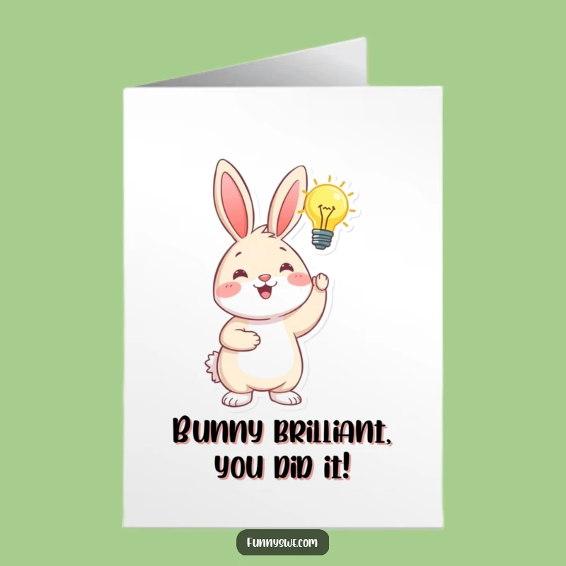 Free Printable Funny Bunny Congrats Card: Inspired Idea Downloadable Greeting