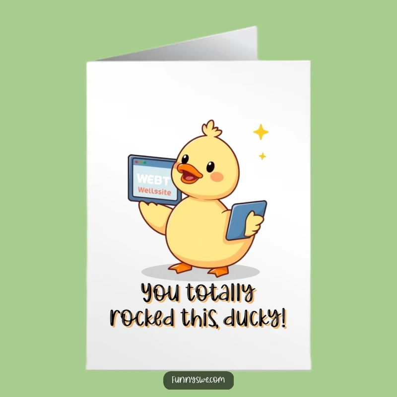 Free Printable Congrats Card Kawaii Duck Website Builder Chirp Downloadable