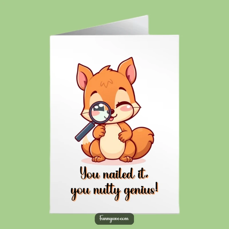 Free Printable Congrats Card Kawaii Squirrel Website Tester Wink Funny Downloadable