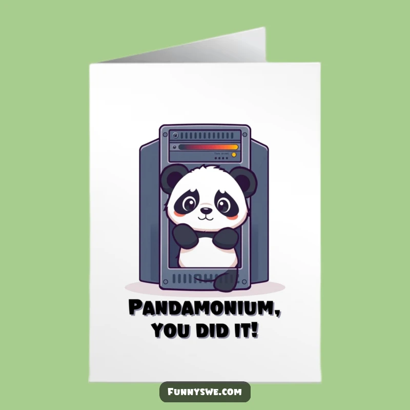 Free Printable Panda Congrats Card: Server Secrets Humor Downloadable