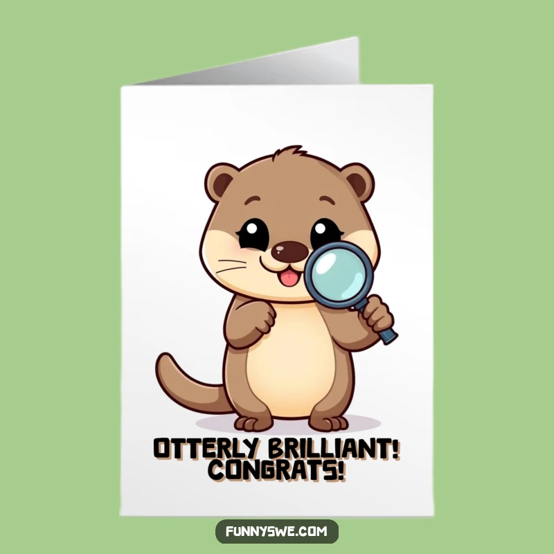Free Printable Congrats Card: Otter Fixes Bugs, Funny Coder Success, Downloadable Greeting