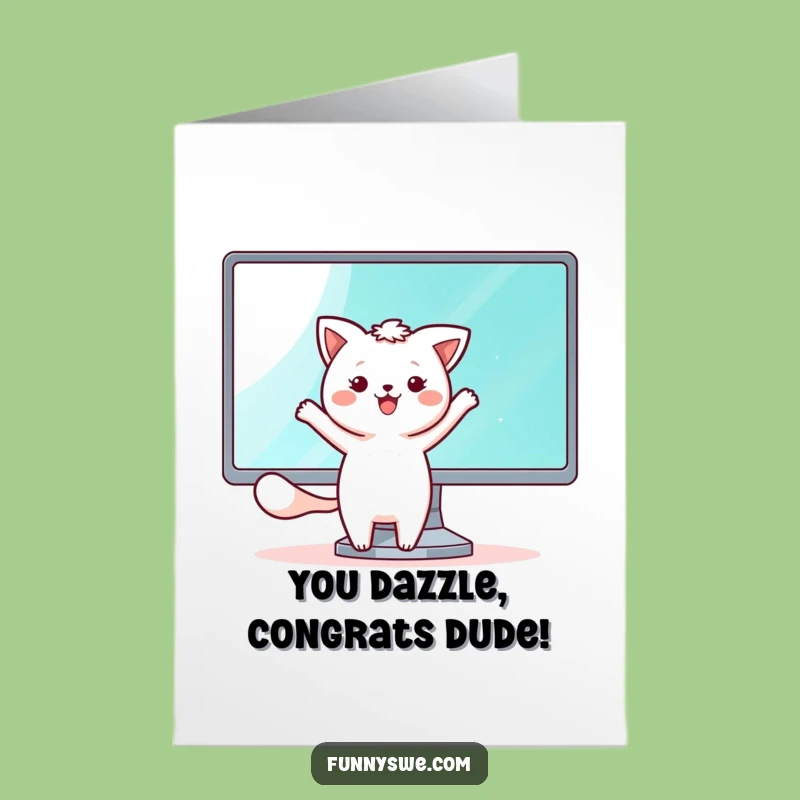 Free Printable Kawaii Gamer Congrats: Happy Dance Monitor Victory, Downloadable Gift!