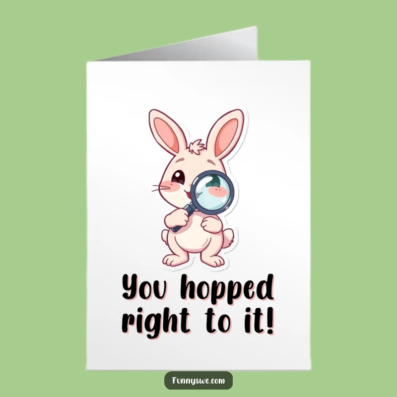 Free Printable Congrats Card: Bunny Debugger - Celebrate Problem Solved!