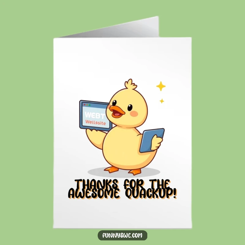 Free Printable Thank You Card Kawaii Duck Website Creator Chirp Downloadable