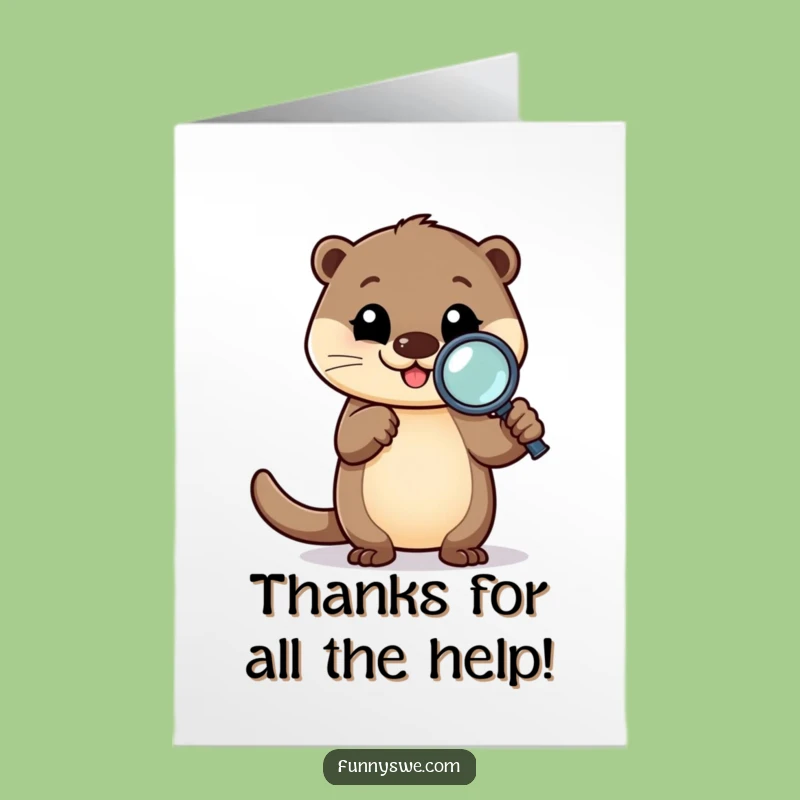 Free Printable Thank You Card: Otter Finds Errors, Funny Coder Gratitude, Downloadable Greeting