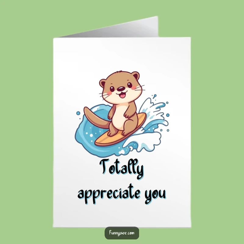 Free Printable Thank You Card: Otter Thanks for Support, Funny Digital Gift