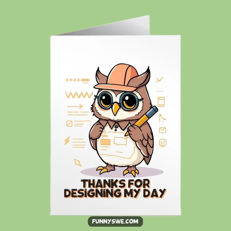 Free Printable Thank You Card: Owl Architect's Grateful Design!