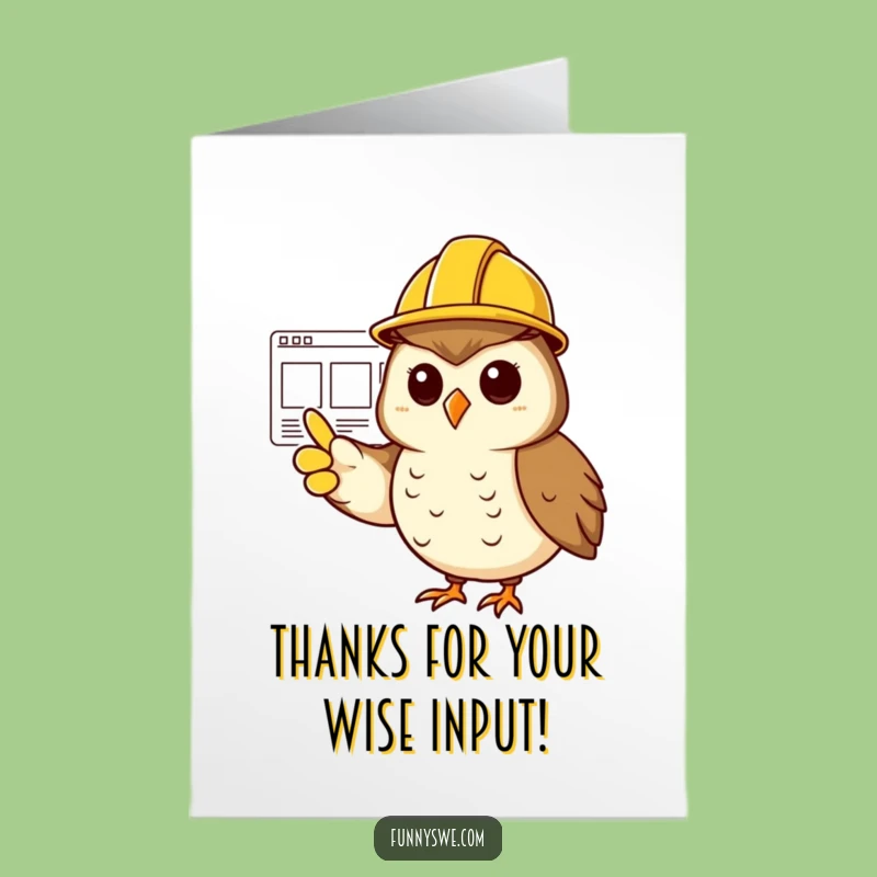 Free Printable Thank You Card: Owl Project Planner Funny Downloadable Gift