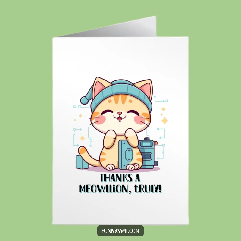 Free Printable Thank You Cat Card: Humorous Downloadable for Digital Help