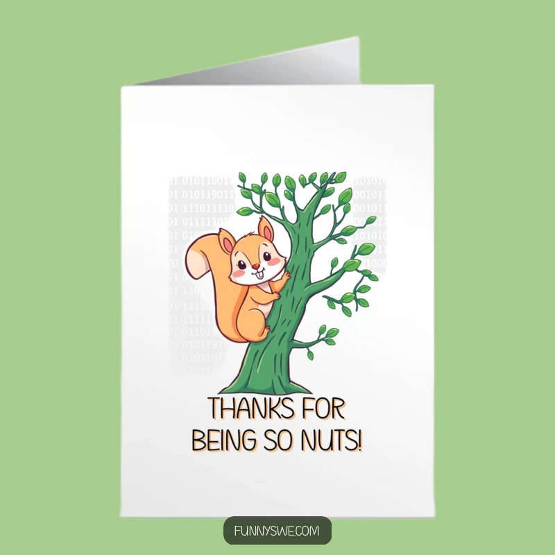 Free Printable Squirrel Code Thank You Card Funny Downloadable Gift