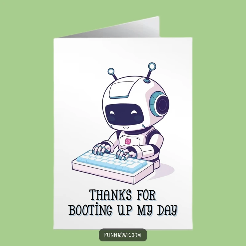 Free Printable Thank You Card: Robot Animal Typing Thanks, Downloadable Gift