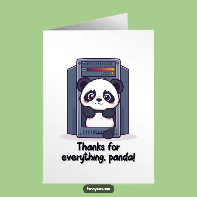 Free Printable Panda Thank You Card: Server Insight Humor Downloadable