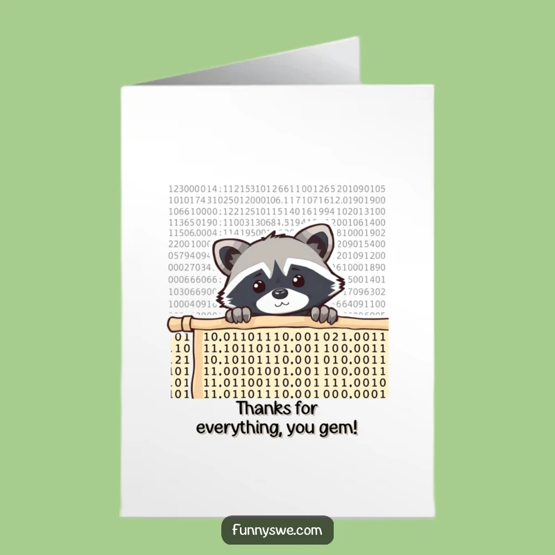 Free Printable Raccoon Thank You Card: Funny Downloadable for Little Helpers