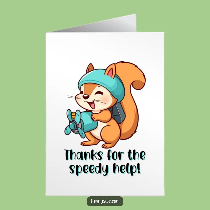 Free Printable Squirrel Thank You Card: Funny Downloadable for Quick Help