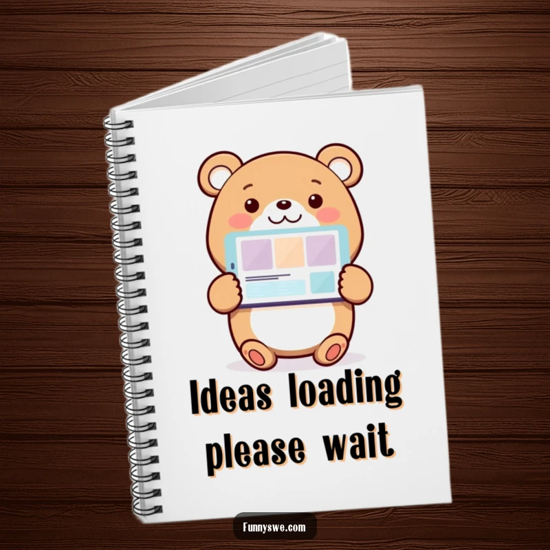 Funny Bear Web Designer Notebook: A smiling bear character presents a website, inspiring creativity on the cover of this humorous notebook.