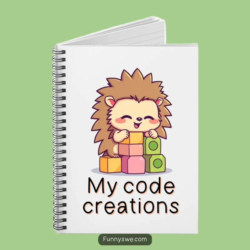 Funny Hedgehog Coder Notebook: Jot Down Code with Cute Focus