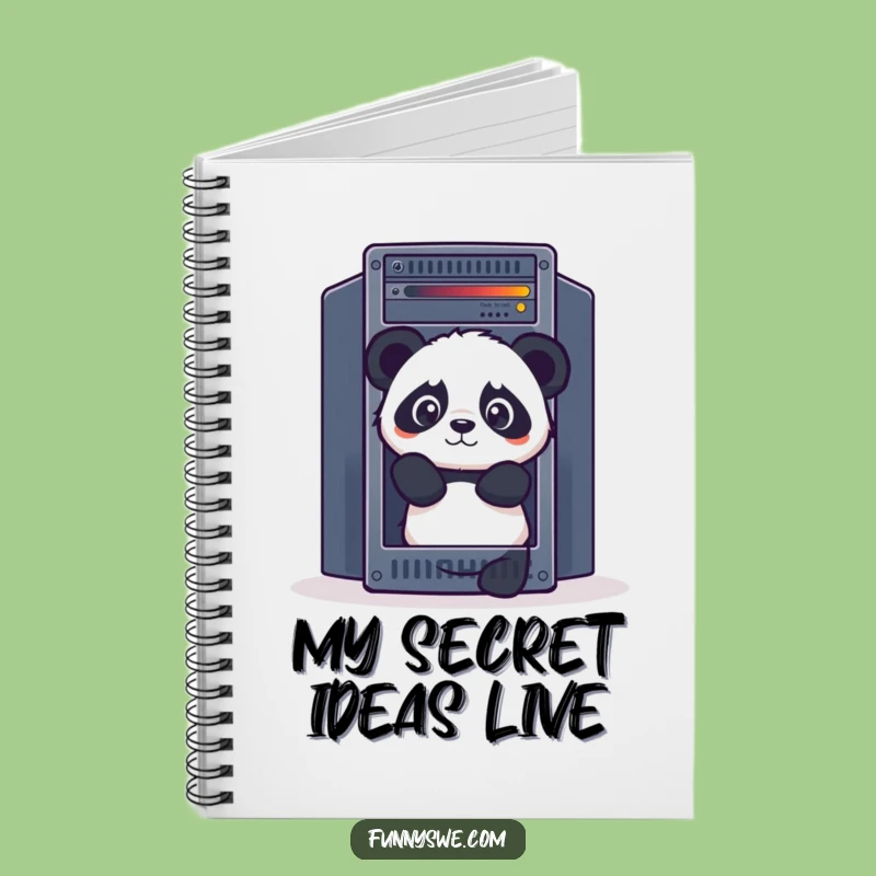 Funny Panda Notebook - Curious Server Rack Journal for Ideas