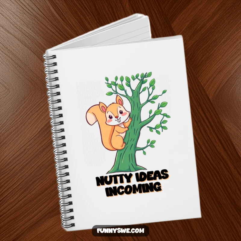 Funny Squirrel Binary Notebook: An energetic squirrel ascends a tree made of binary code, gracing the cover of this humorous notebook.