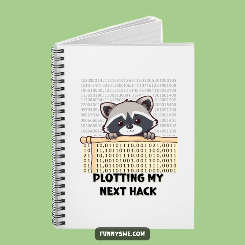 Funny Raccoon Coder Notebook - Curious Journal for Ideas