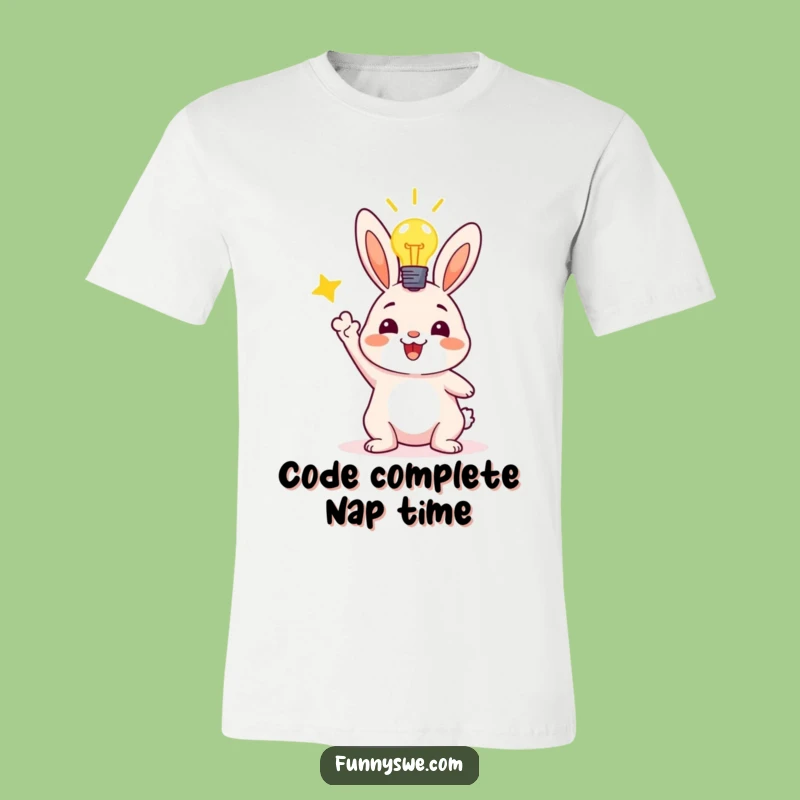 Funny Bunny Programmer T-Shirt: Hilarious Code Deployment Celebration Tee for Devs