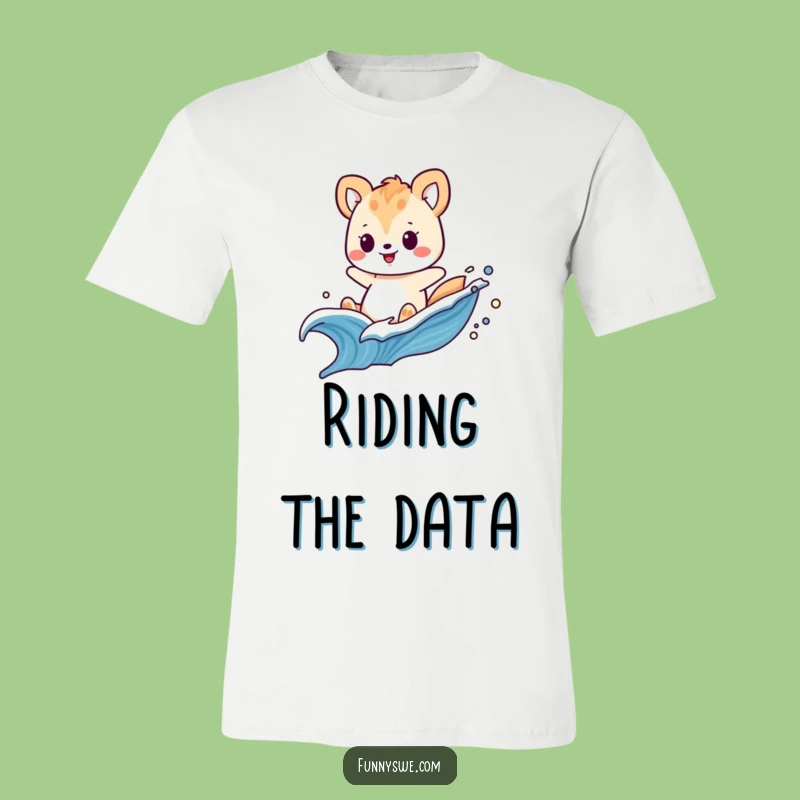 Funny Animal Code Wave T-Shirt - Ride the Digital Flow