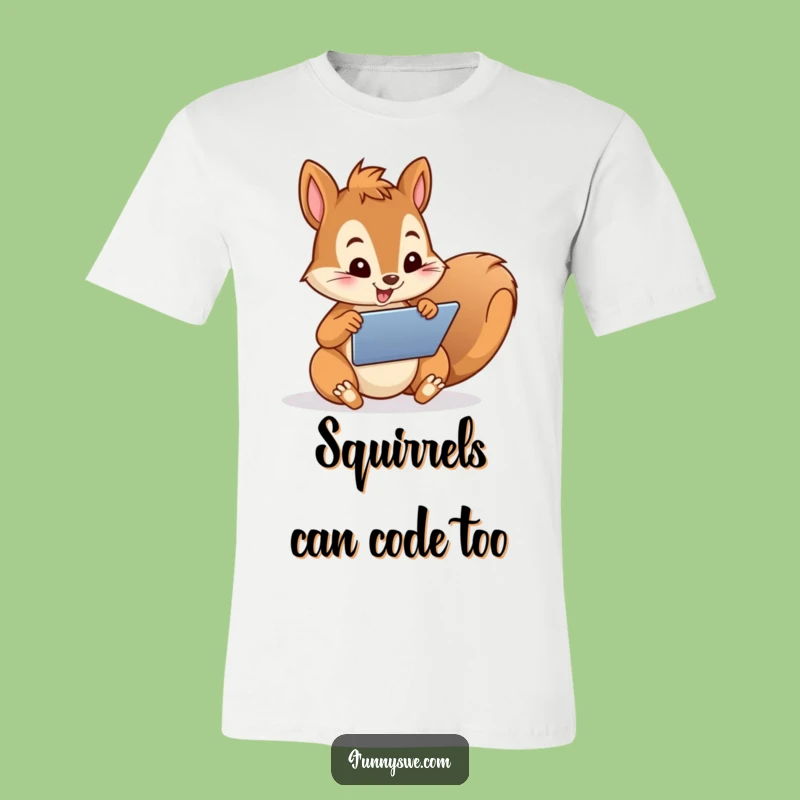 Funny Squirrel Web Designer T-Shirt: Wear Your Coding Passion with Acorn-ic Humor!