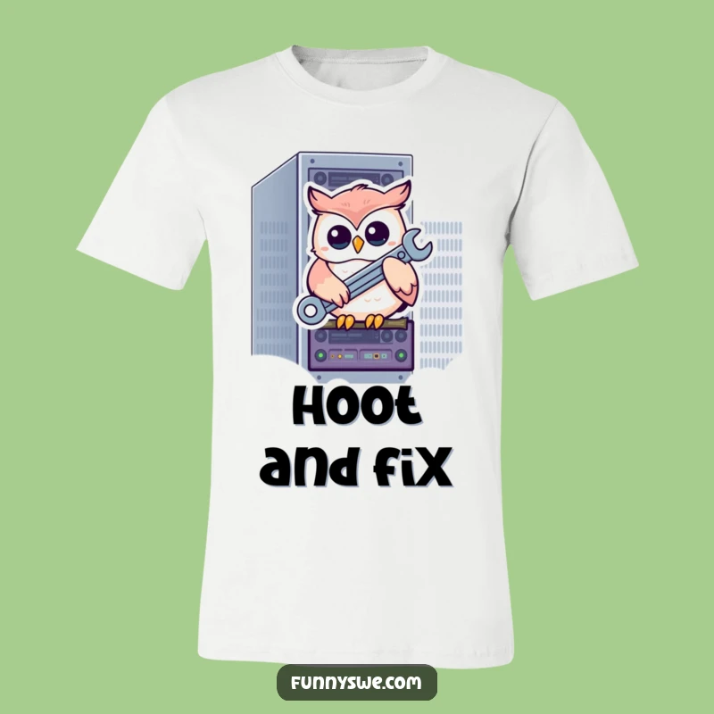 Funny Owl Tech T-Shirt: Humorous Apparel for IT Experts