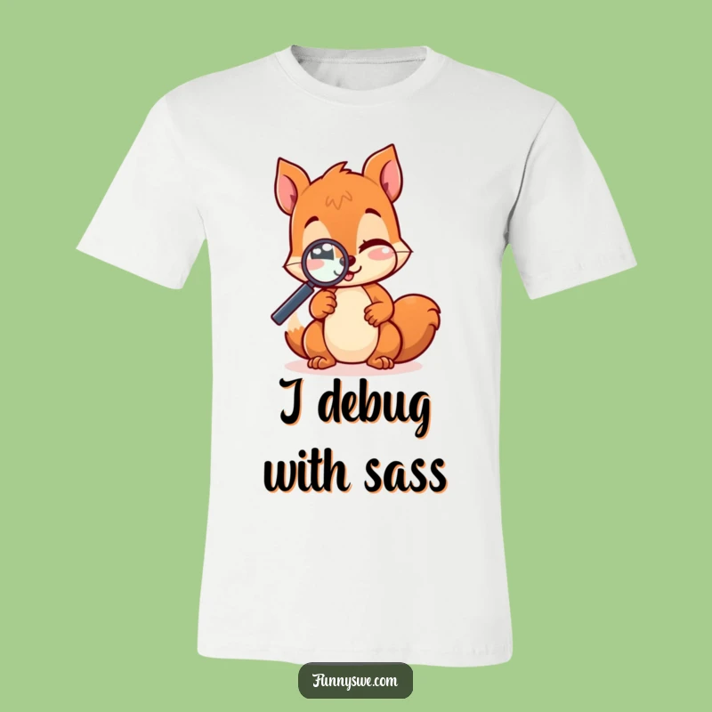 Funny Kawaii Squirrel Coding T-Shirt - Adorable Web Dev Humor Tee